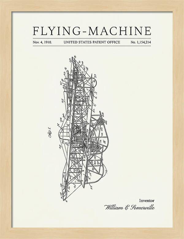 Flying Machine Minimalist Patent Us1154214