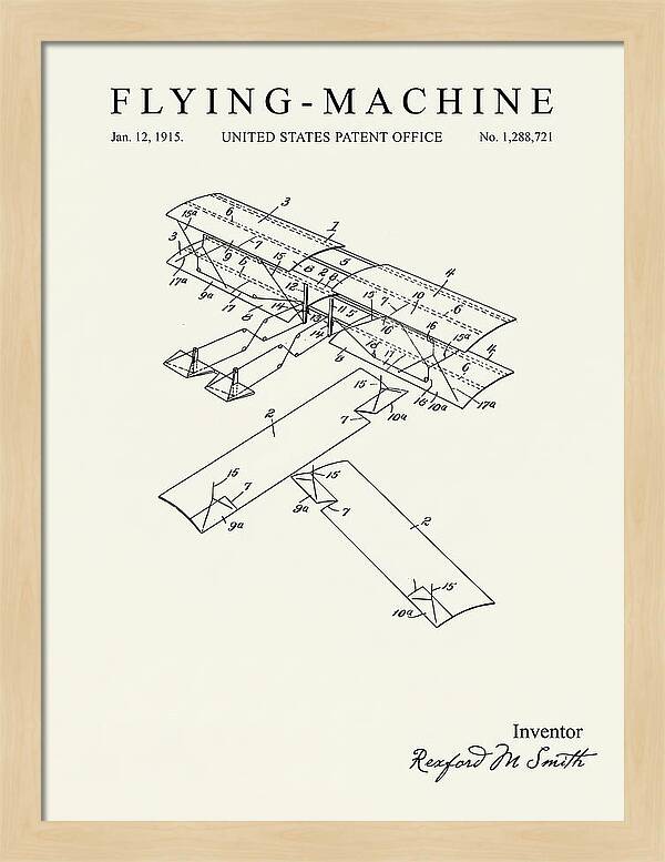 Flying Machine Minimalist Patent Us1288721