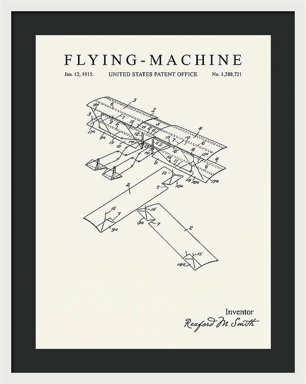 Flying Machine Minimalist Patent Us1288721