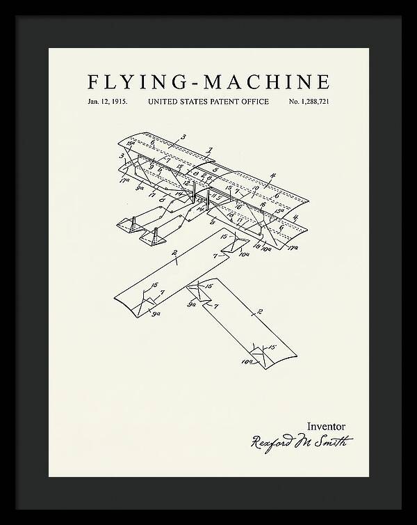 Flying Machine Minimalist Patent Us1288721