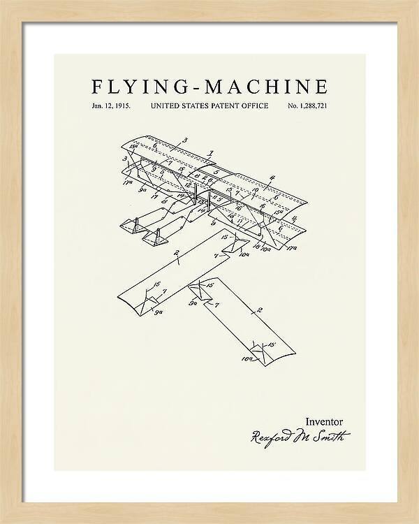 Flying Machine Minimalist Patent Us1288721