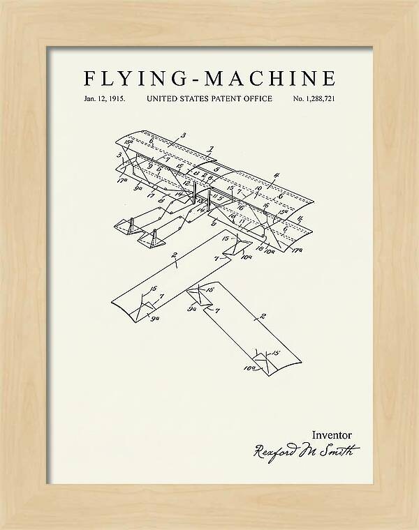 Flying Machine Minimalist Patent Us1288721