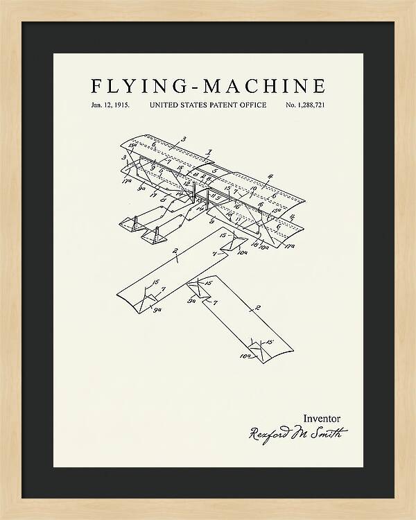 Flying Machine Minimalist Patent Us1288721