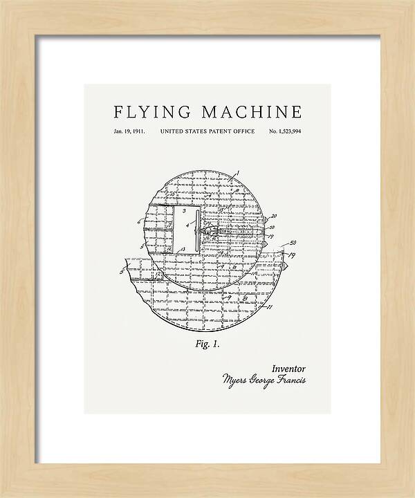 Flying Machine Minimalist Patent Us1523994