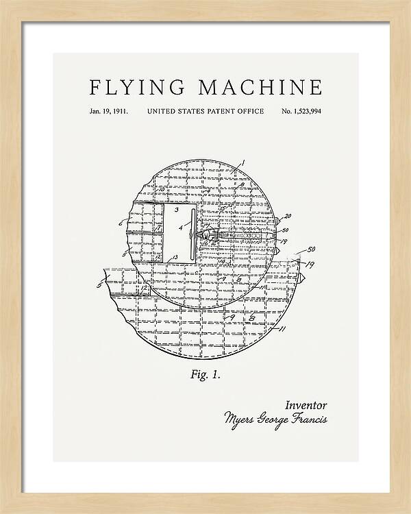 Flying Machine Minimalist Patent Us1523994