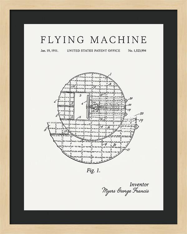 Flying Machine Minimalist Patent Us1523994