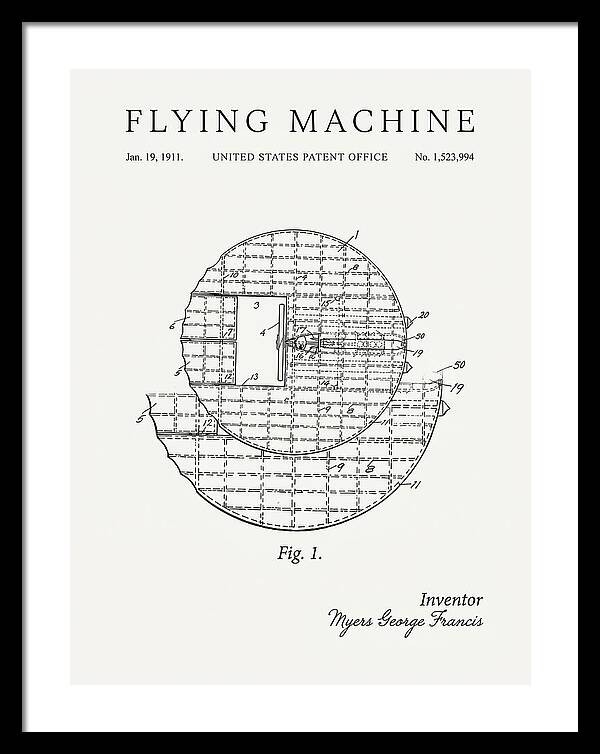 Flying Machine Minimalist Patent Us1523994