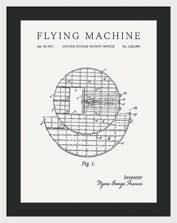 Flying Machine Minimalist Patent Us1523994