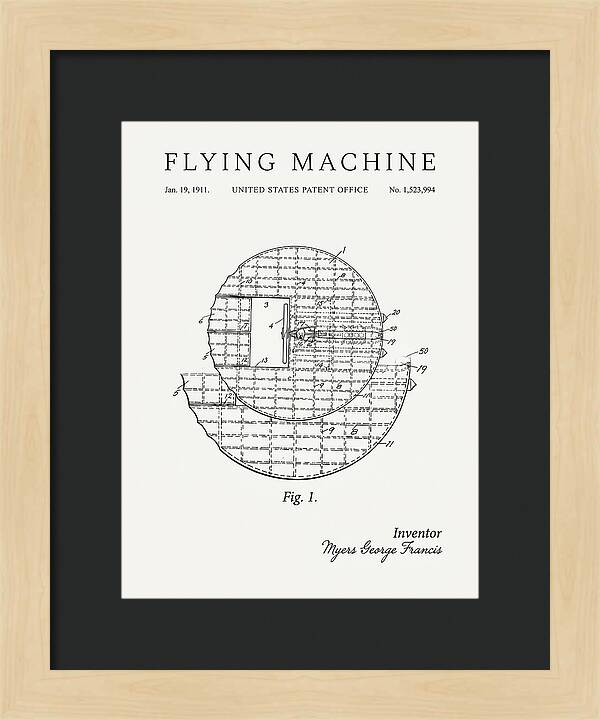 Flying Machine Minimalist Patent Us1523994