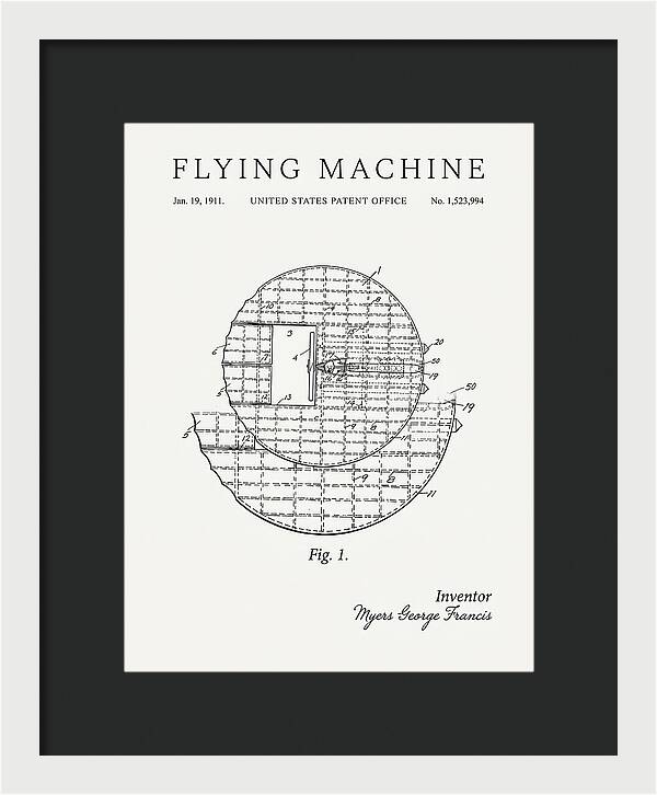Flying Machine Minimalist Patent Us1523994