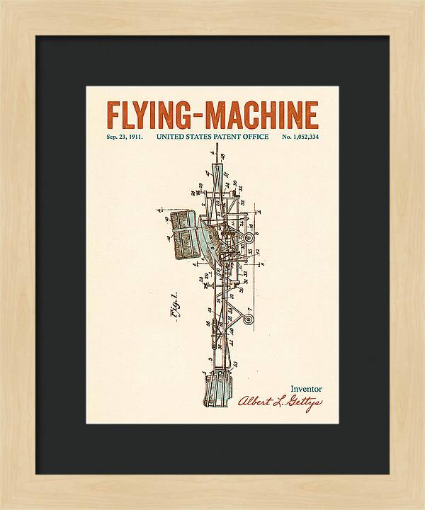 Flying Machine Retro Patent Us1052334