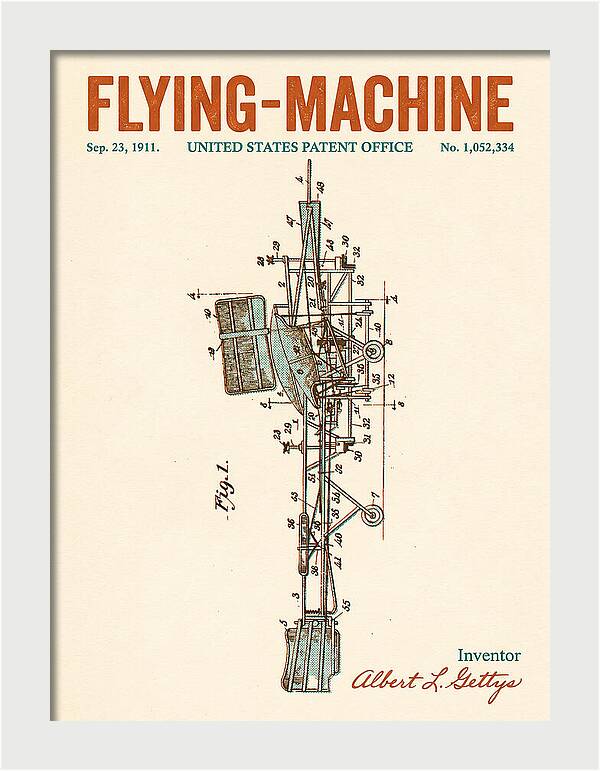 Flying Machine Retro Patent Us1052334