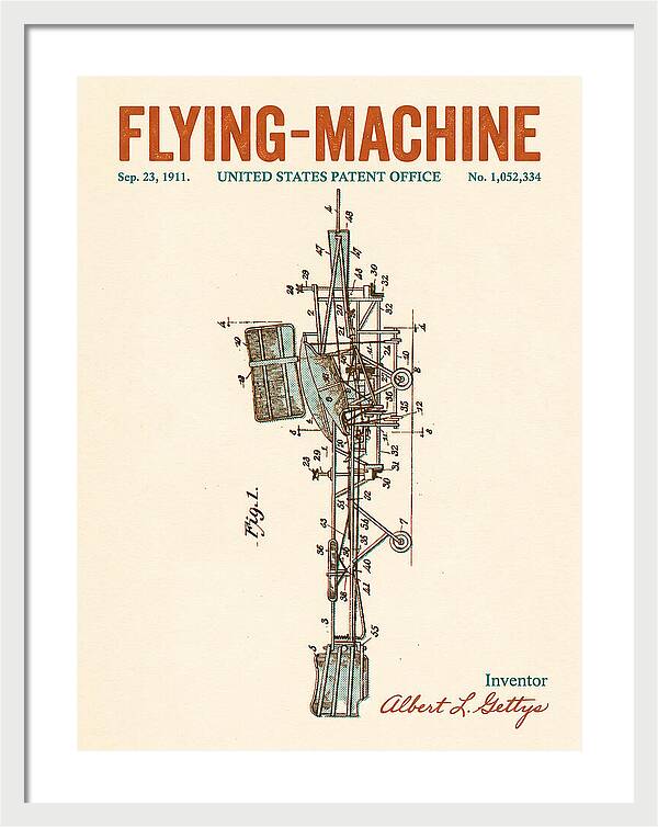 Flying Machine Retro Patent Us1052334