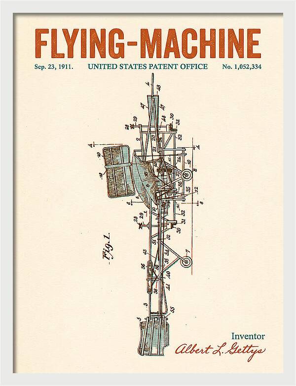 Flying Machine Retro Patent Us1052334