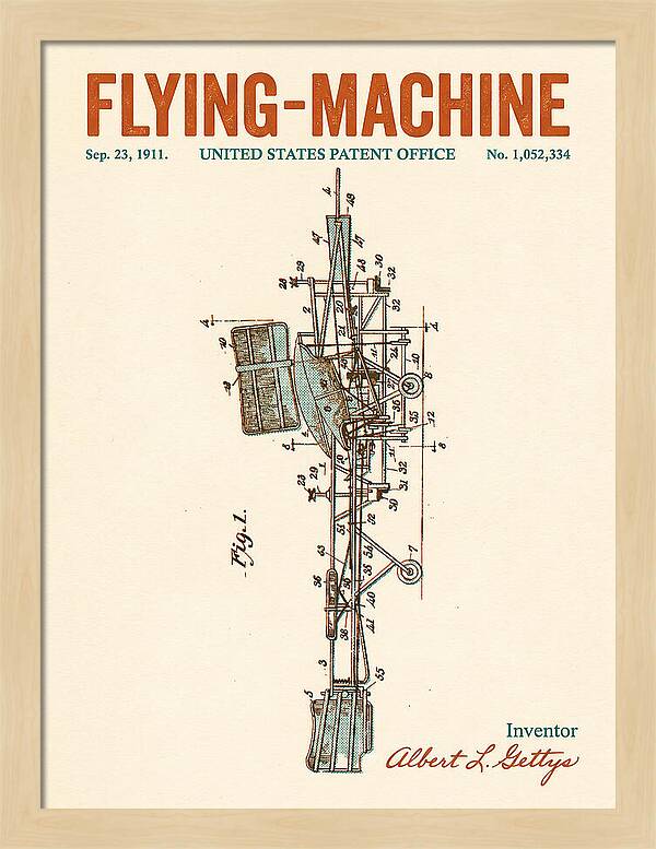 Flying Machine Retro Patent Us1052334