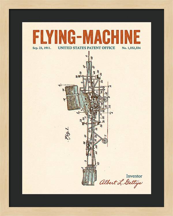 Flying Machine Retro Patent Us1052334
