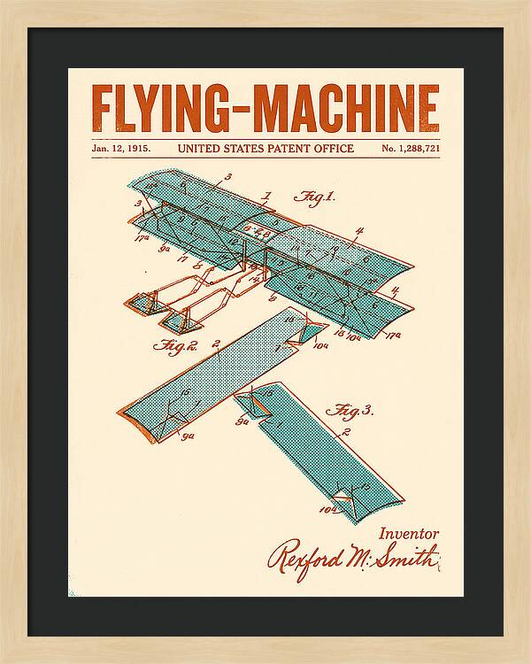 Flying Machine Retro Patent Us1288721