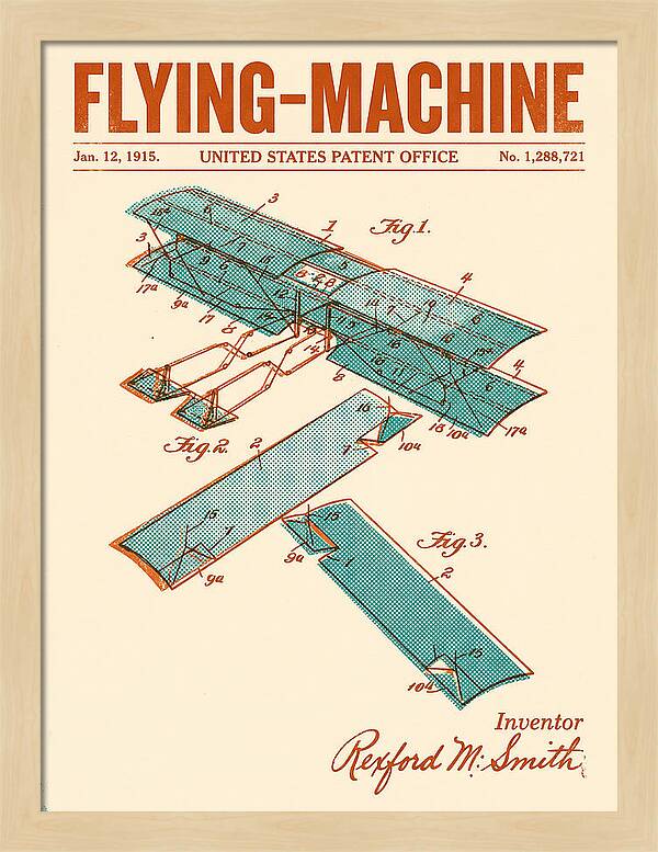 Flying Machine Retro Patent Us1288721