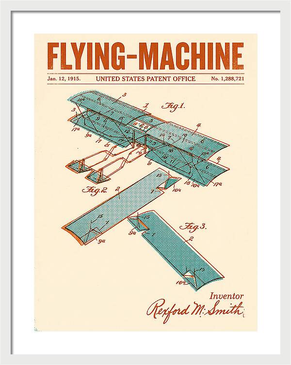 Flying Machine Retro Patent Us1288721