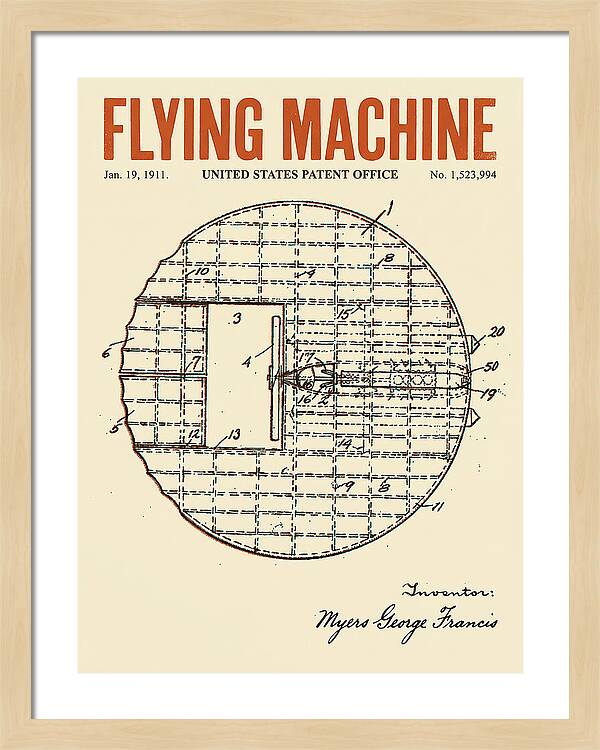 Flying Machine Retro Patent Us1523994