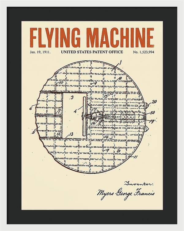 Flying Machine Retro Patent Us1523994