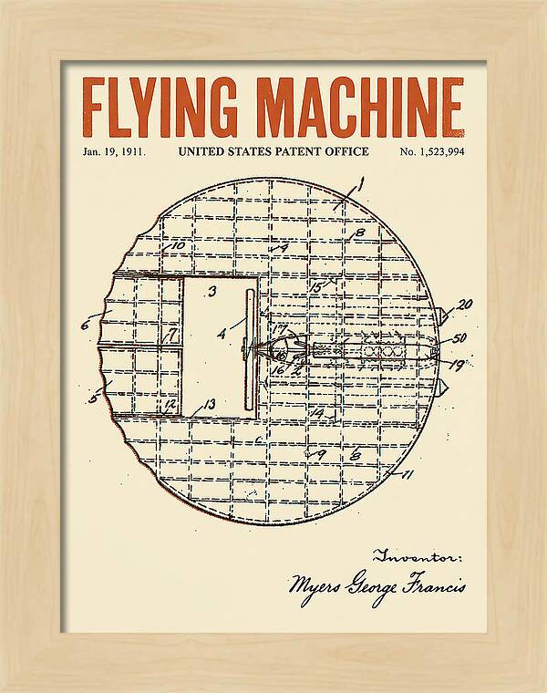 Flying Machine Retro Patent Us1523994