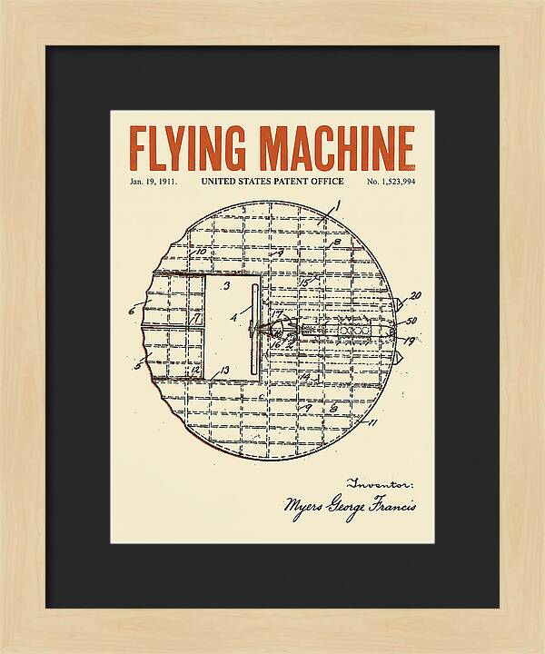 Flying Machine Retro Patent Us1523994