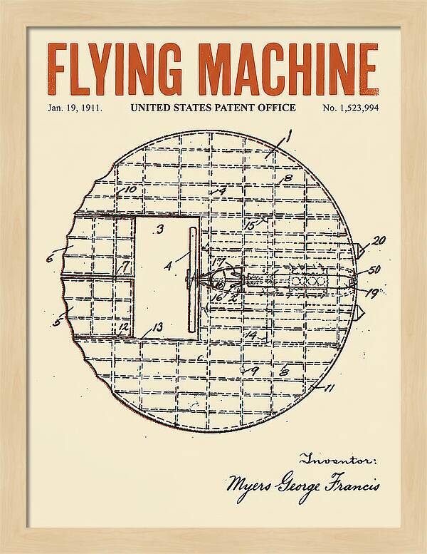 Flying Machine Retro Patent Us1523994
