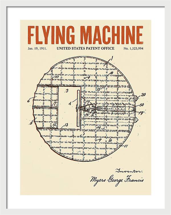 Flying Machine Retro Patent Us1523994
