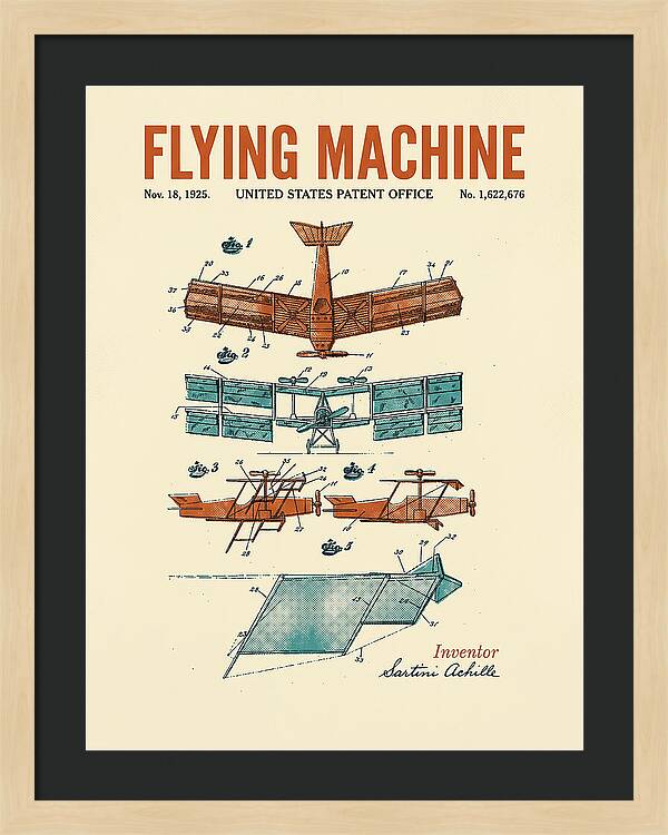 Flying Machine Retro Patent Us1622676
