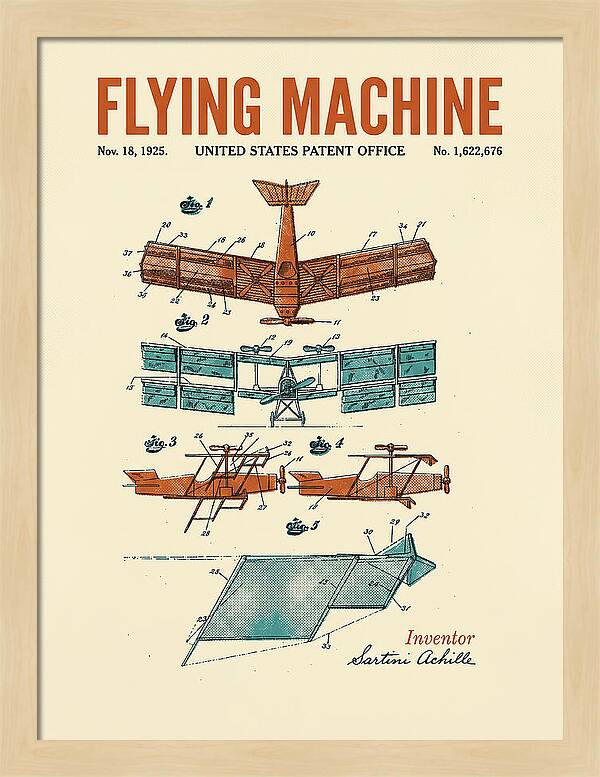 Flying Machine Retro Patent Us1622676