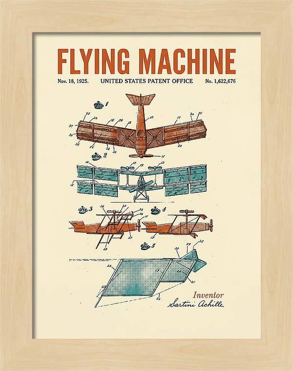 Flying Machine Retro Patent Us1622676