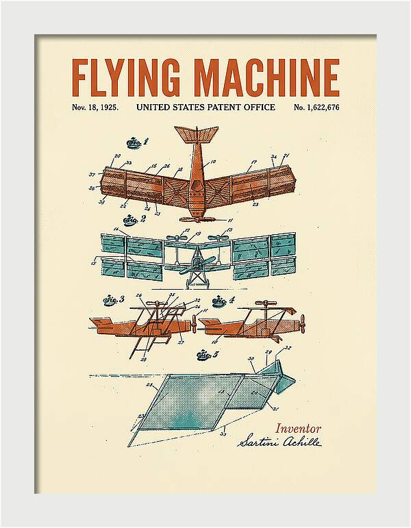 Flying Machine Retro Patent Us1622676