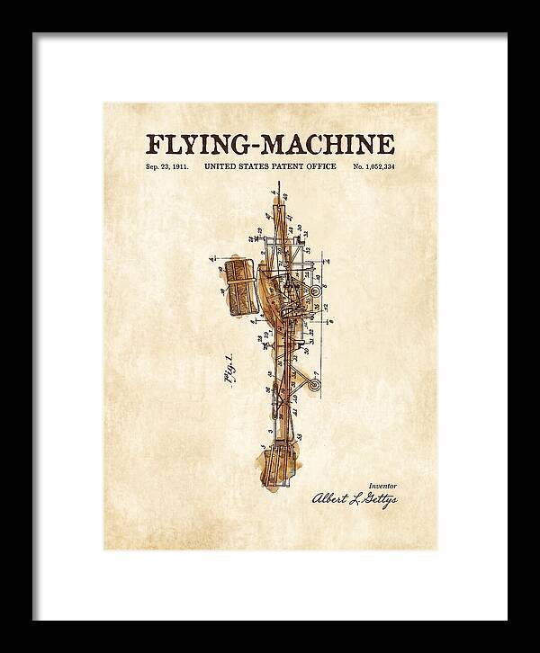 Flying Machine Watercolor Patent Us1052334