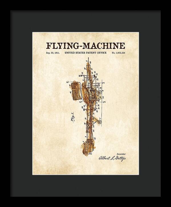 Flying Machine Watercolor Patent Us1052334