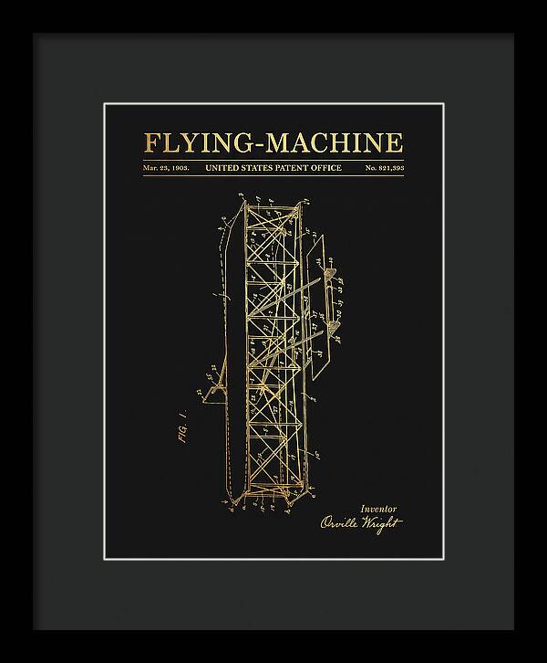 Flying Machine Wright Brothers Gold Patent Us821393
