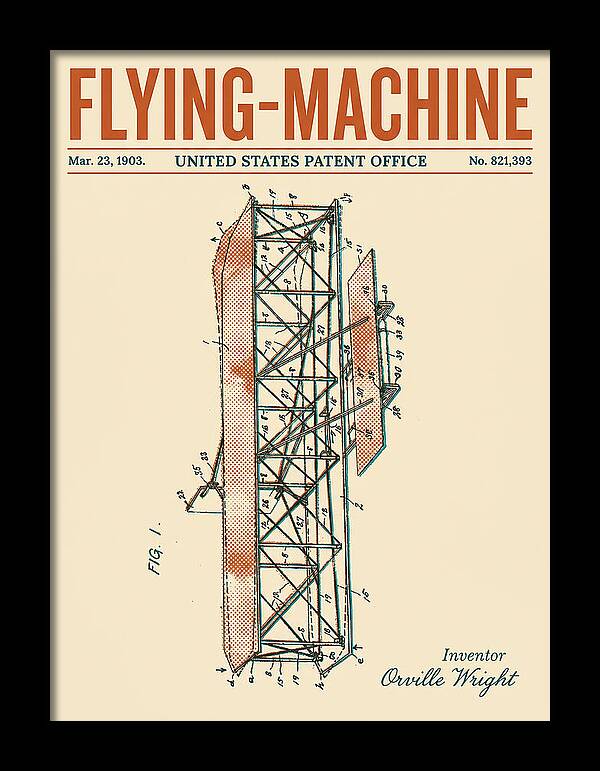 Flying Machine Wright Brothers Retro Patent Us821393