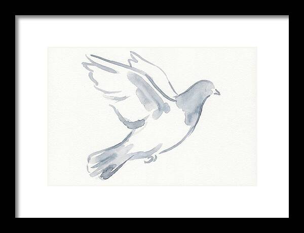 Flying Pigeon In Watercolor