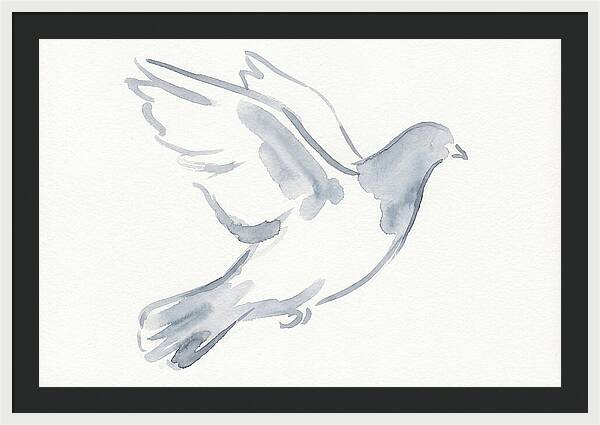 Flying Pigeon In Watercolor