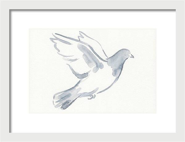 Flying Pigeon In Watercolor