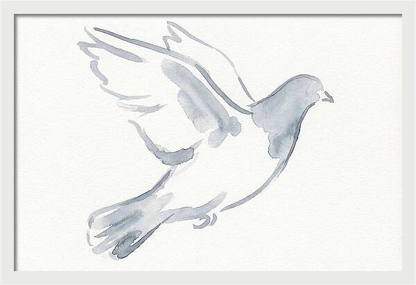 Flying Pigeon In Watercolor