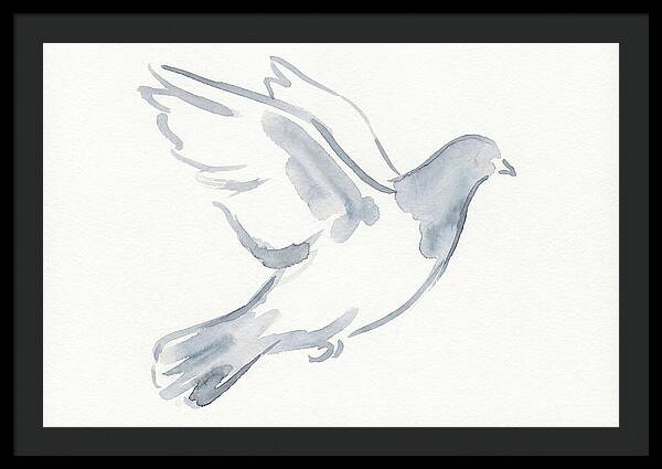 Flying Pigeon In Watercolor