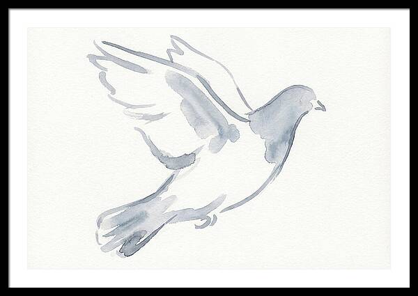 Flying Pigeon In Watercolor
