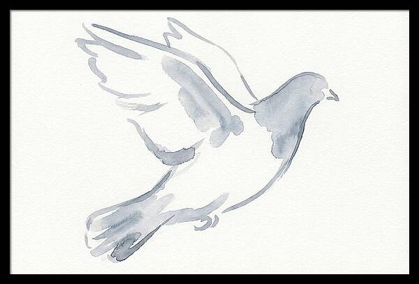 Flying Pigeon In Watercolor