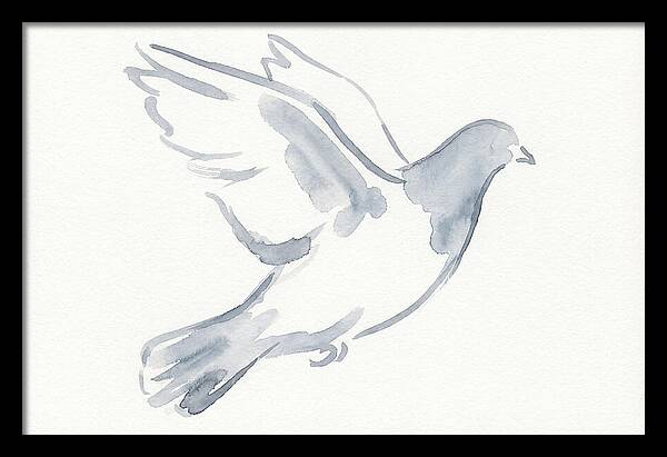 Flying Pigeon In Watercolor