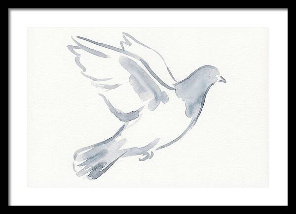 Flying Pigeon In Watercolor