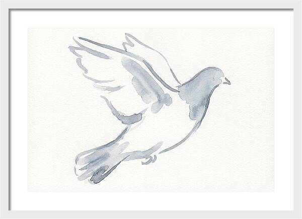 Flying Pigeon In Watercolor