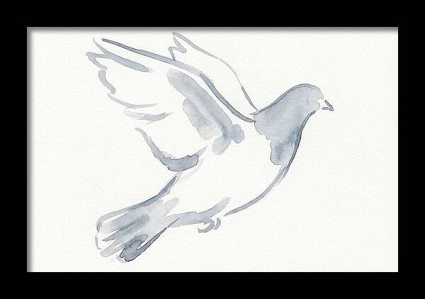 Flying Pigeon In Watercolor