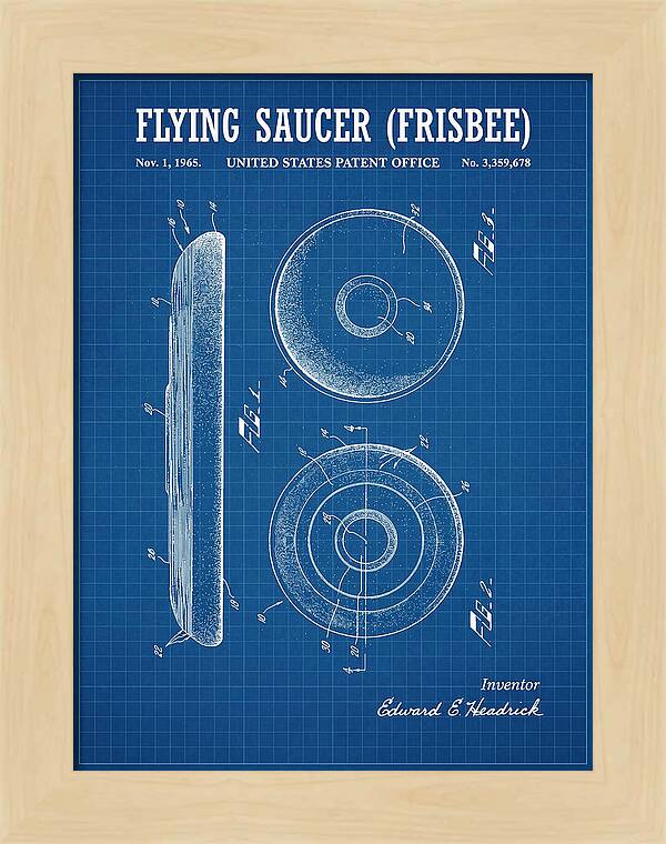Flying Saucer Frisbee Blueprint Patent Us3359678a