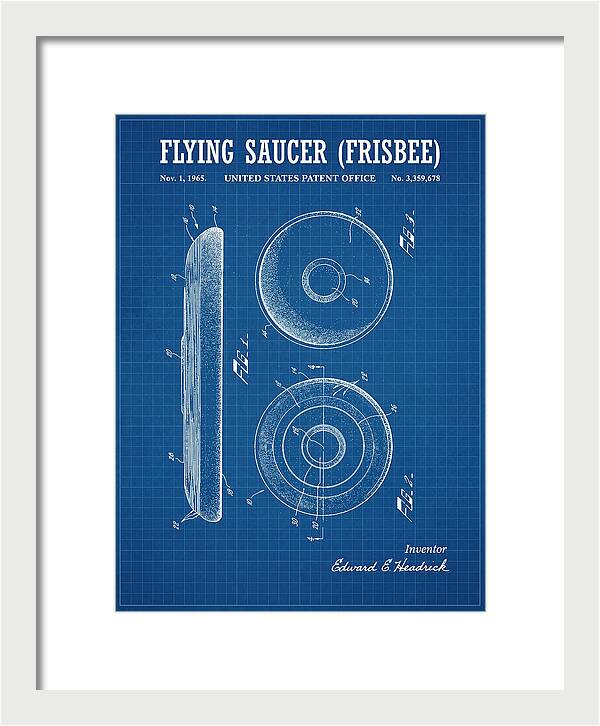 Flying Saucer Frisbee Blueprint Patent Us3359678a